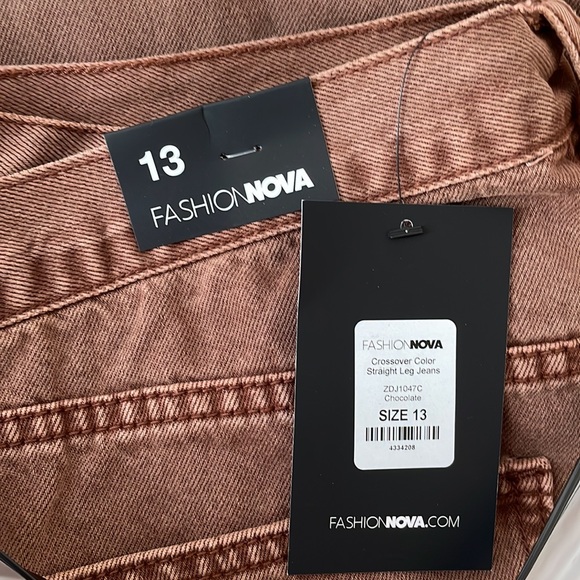 Chocolate Fashion Nova Crossover Straight Jeans - Picture 6 of 6